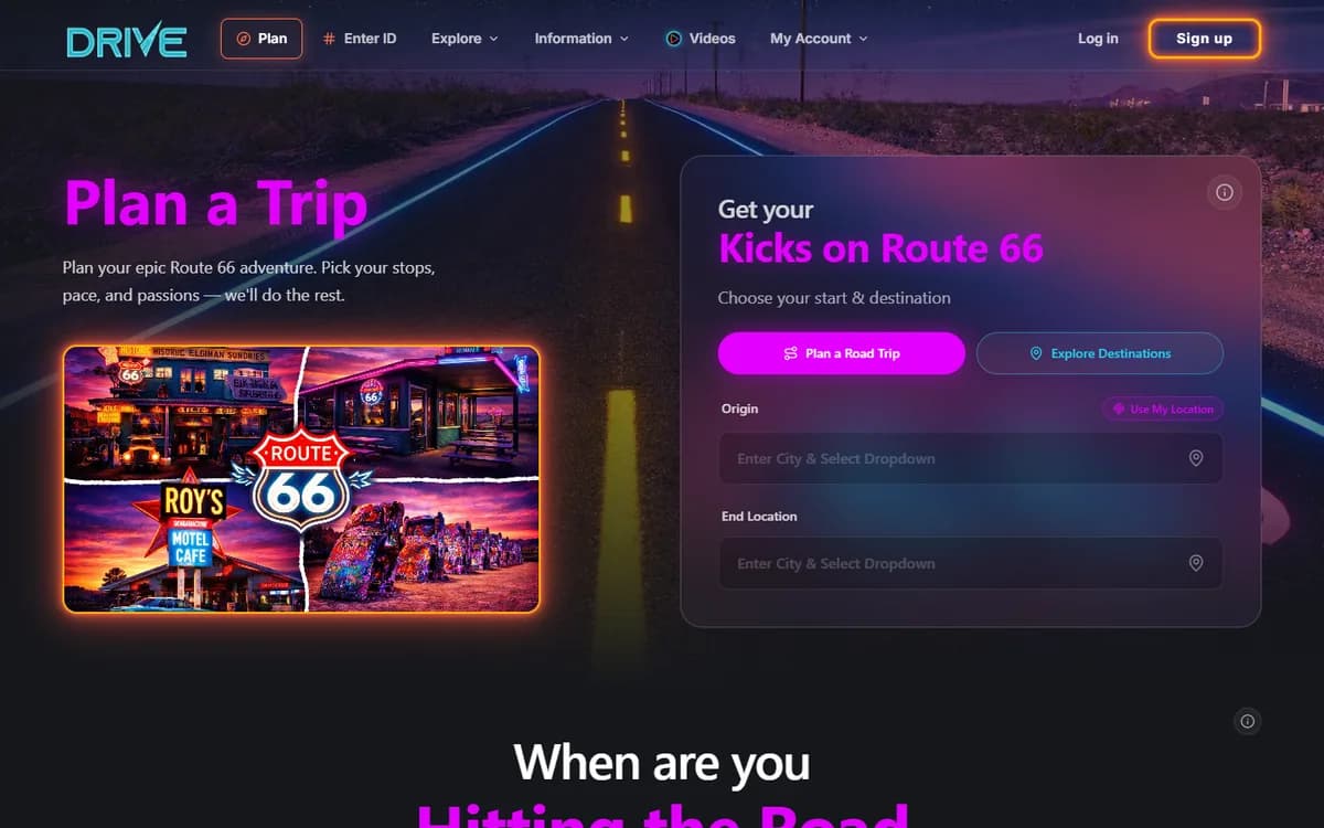 Drive Route 66 - A road-trip planner and travel guide for Route 66